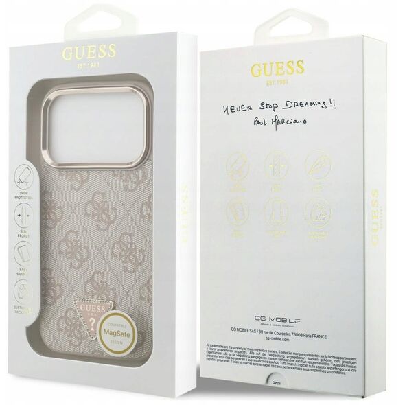 Etui Guess 4G Triangle Logo MagSafe do iPhone 17 Pro różowy złoty