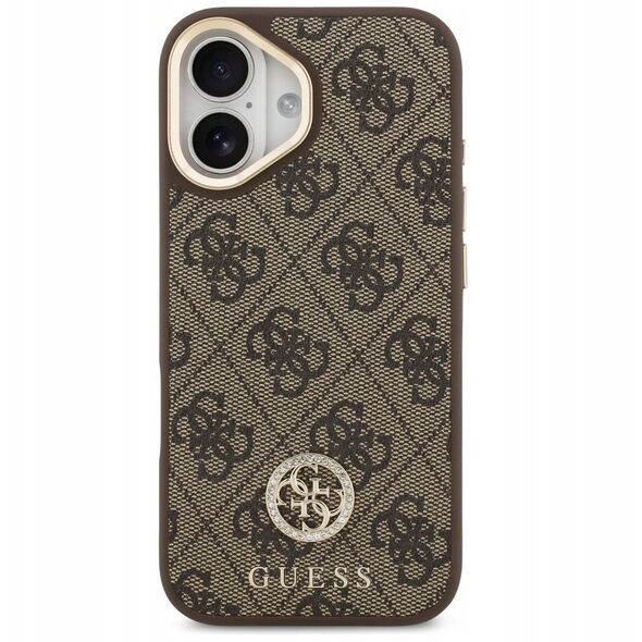 Etui Guess 4G Strass Logo MagSafe do iPhone 17 brązowy