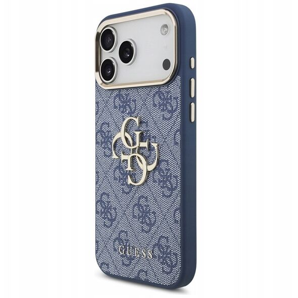 Etui Guess 4G Big 4G Classic Logo do iPhone 17 Pro Max niebieski złoty