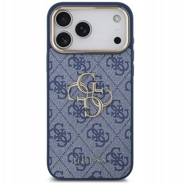 Etui Guess 4G Big 4G Classic Logo do iPhone 17 Pro Max niebieski złoty