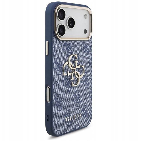 Etui Guess 4G Big 4G Classic Logo do iPhone 17 Pro Max niebieski złoty