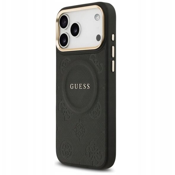 Etui Guess Peony Hot Stamp MagSafe do iPhone 17 Pro Max czarny