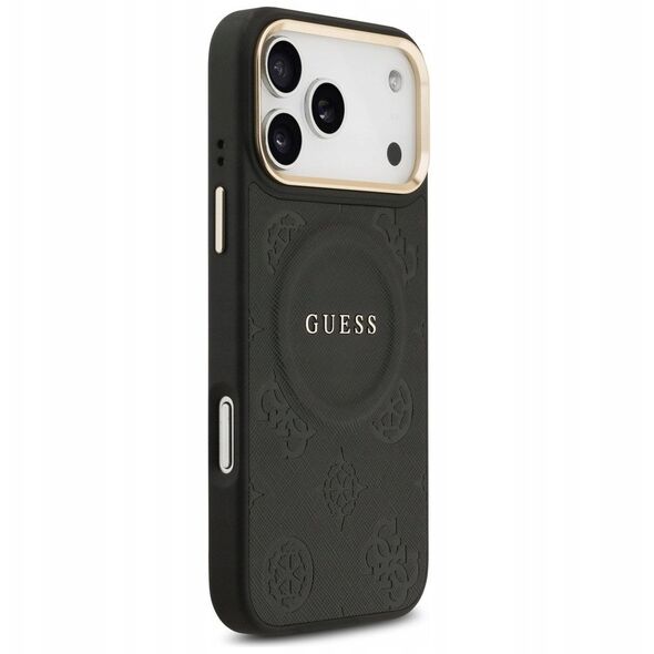 Etui Guess Peony Hot Stamp MagSafe do iPhone 17 Pro Max czarny