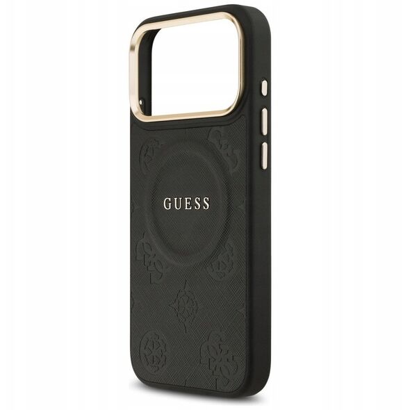 Etui Guess Peony Hot Stamp MagSafe do iPhone 17 Pro Max czarny