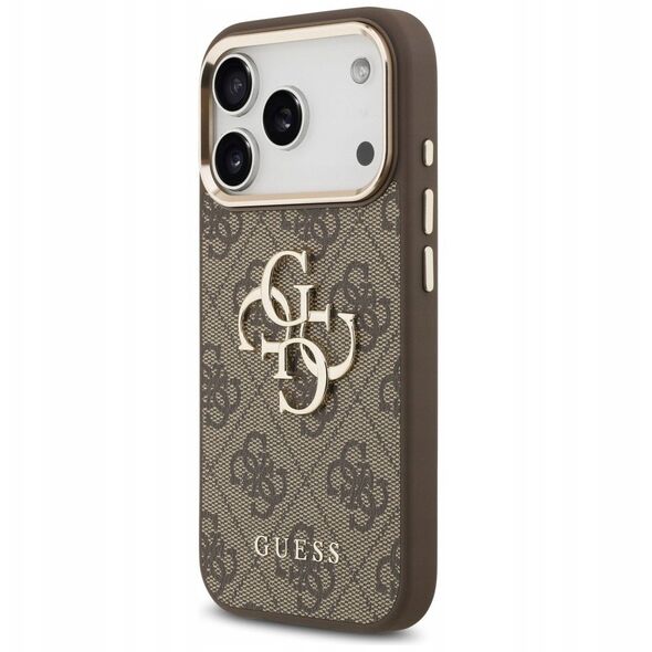 Etui Guess 4G Big 4G Classic Logo do iPhone 17 Pro Max brązowy złoty