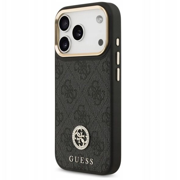Etui Guess 4G Strass Logo MagSafe do iPhone 17 Pro czarny