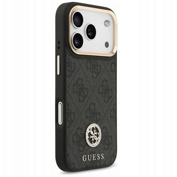 Etui Guess 4G Strass Logo MagSafe do iPhone 17 Pro czarny