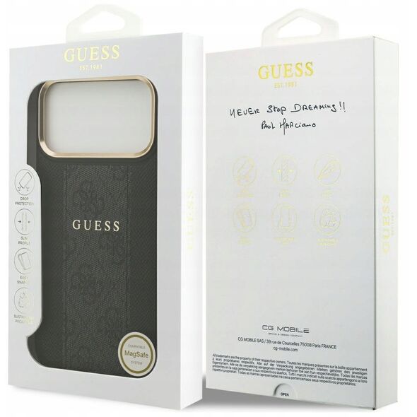 Etui Guess 4G Stripe MagSafe do iPhone 17 Pro Max czarny