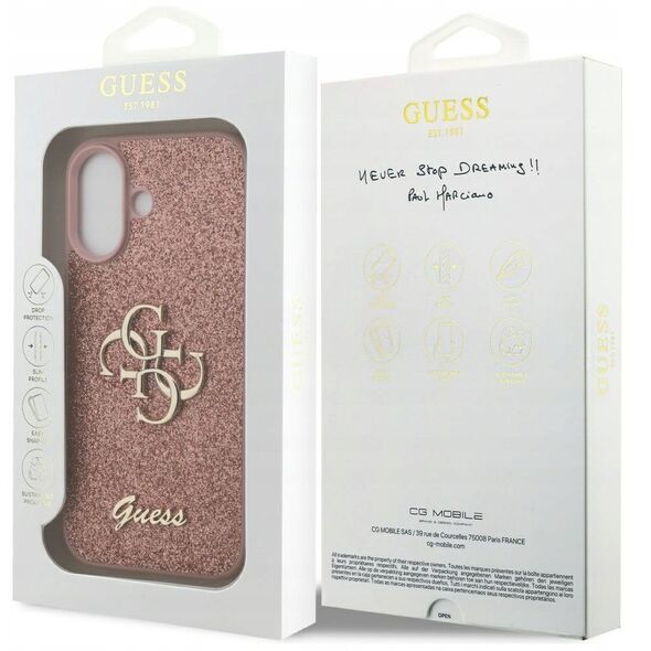 Etui Guess Fixed Glitter Big 4G do iPhone 17 różowy