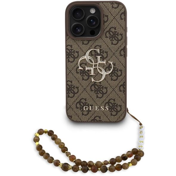 Etui Guess 4G Strap 4G Classic Logo do iPhone 16 Pro brązowy
