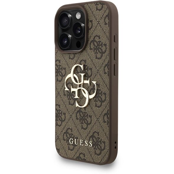 Etui Guess 4G Strap 4G Classic Logo do iPhone 16 Pro Max brązowy