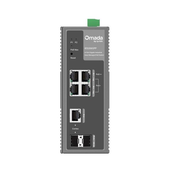 Omada IES206GPP6-Port Gigabit Industrial Mgd Switch 3x PoE+