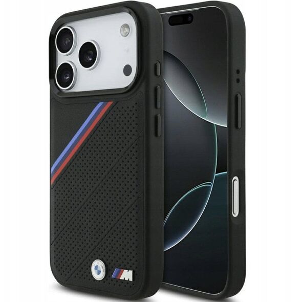 Etui BMW M Tricolor Metal Logo MagSafe do Apple iPhone 17 Pro czarny