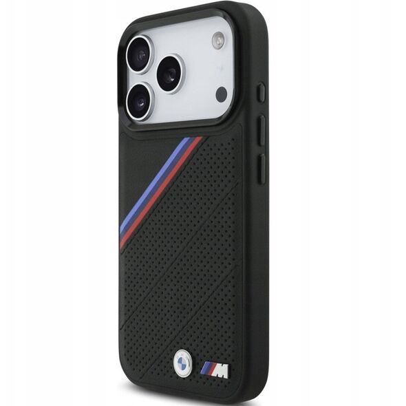 Etui BMW M Tricolor Metal Logo MagSafe do Apple iPhone 17 Pro czarny