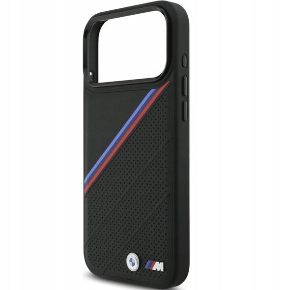 Etui BMW M Tricolor Metal Logo MagSafe do Apple iPhone 17 Pro czarny