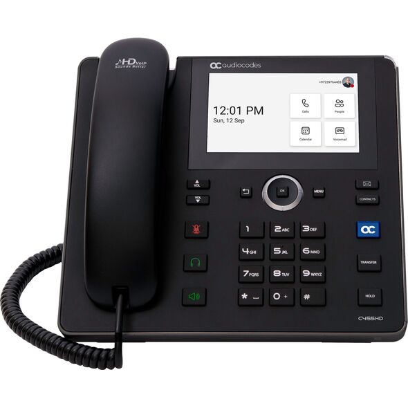 AudioCodes C455HD telefon VoIP Czarny 8 linii TFT