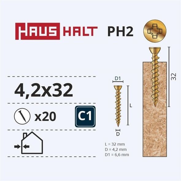 ΒΙΔΑ OSB 4.2X32 ΚΙΤΡΙΝΟ ZN 20ΤΜΧ