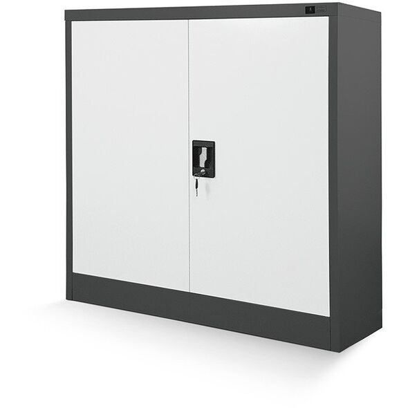 Ντουλάπα με ράφια BEATA, 900 x 930 x 400 mm, ανθρακί-λευκό