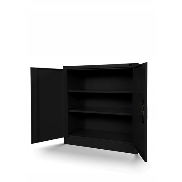 Metalowa szafka z drzwiami BEATA, 900 x 930 x 400 mm, czarna