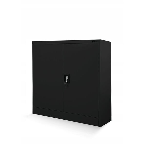 Metalowa szafka z drzwiami BEATA, 900 x 930 x 400 mm, czarna