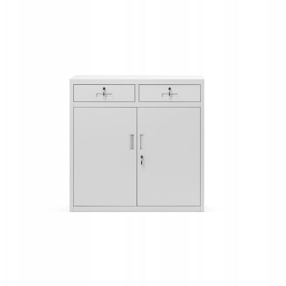 Szafka metalowa z szufladami LENA, 900 x 900 x 400 mm, szara
