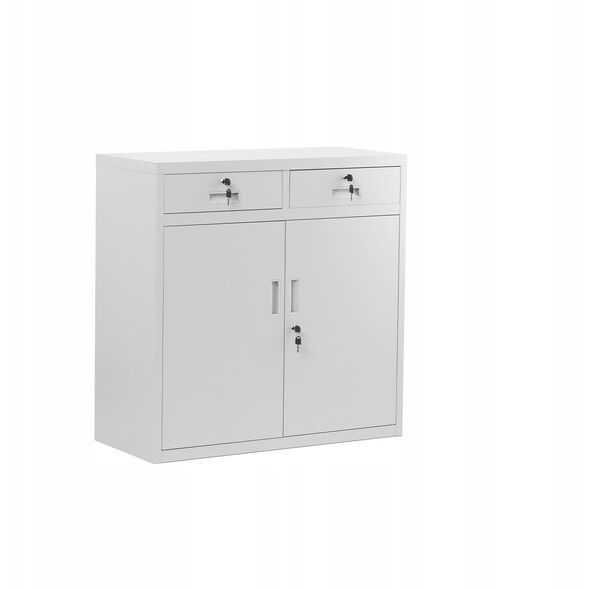 Szafka metalowa z szufladami LENA, 900 x 900 x 400 mm, szara