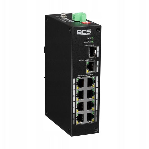 BCS-L-SP0801G-1SFP(2) BCS Switch 8x PoE, 1x RJ45, 1x SFP Gigabit