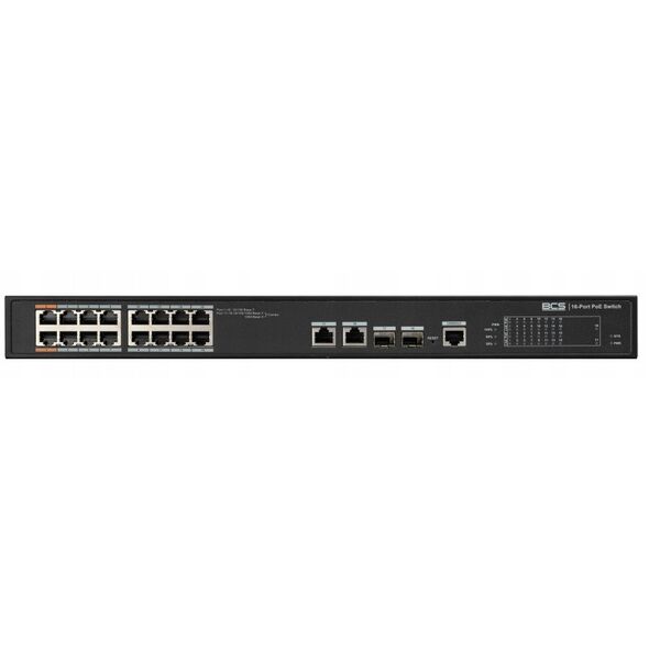 BCS-L-SP1602G-2SFP-M(2) BCS Switch zarządzalny 16x PoE, 2x RJ45, 2x SFP Gigabit