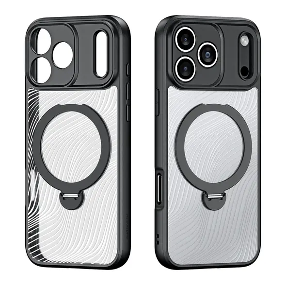 Θήκη DuxDucis Aimo Mag με μαγνητικό δακτύλιο και βάση για iPhone 17 Pro – μαύρο