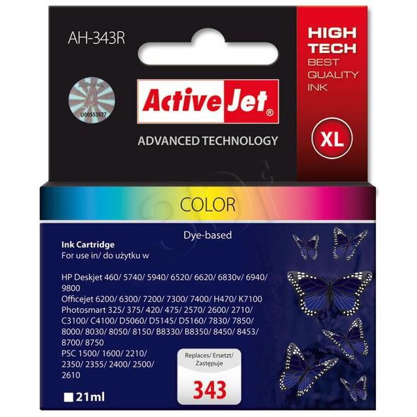 Μελάνι Activejet μελάνι AH-343R / C8766EE αρ 343 (κυανό, ματζέντα, κίτρινο)