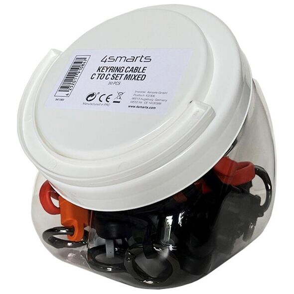 Σετ καλωδίων μπρελόκ USB-C 4smarts 7,5cm mixed 30er Set