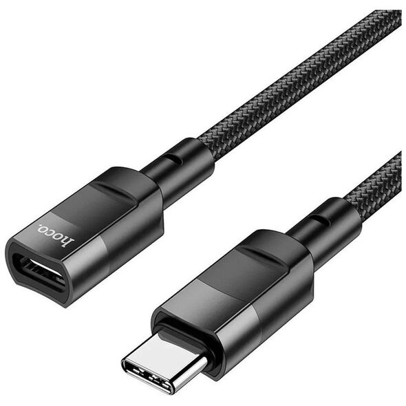 HOCO Προσαρμογέας OTG Τύπου C (Αρσενικό) σε Τύπου C (Θηλυκό) 3A U107 1,2 M Μαύρο