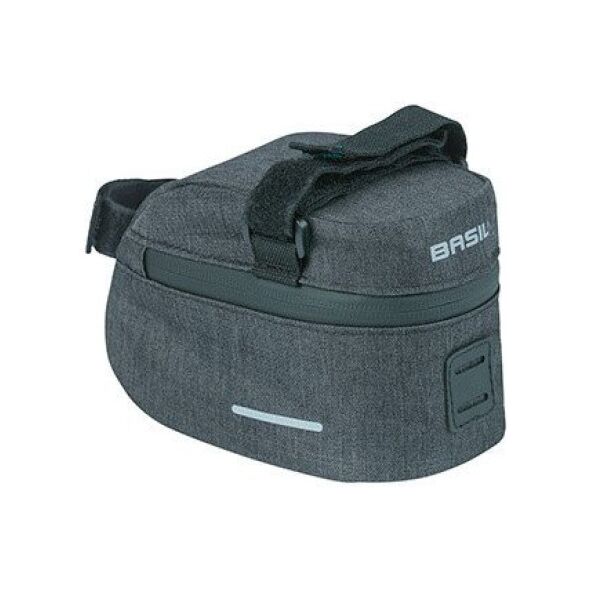 Τσάντα σέλας BASIL DISCOVERY 365D FRAME BAG M 1L, στερέωση με λουριά, αδιάβροχη μαύρη μελανζέ (NEW 2024)