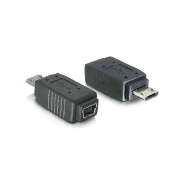 Προσαρμογέας USB Delock microUSB - miniUSB Μαύρο (65063)