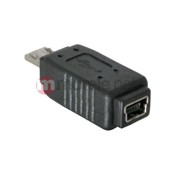 Προσαρμογέας USB Delock microUSB - miniUSB Μαύρο (65063)