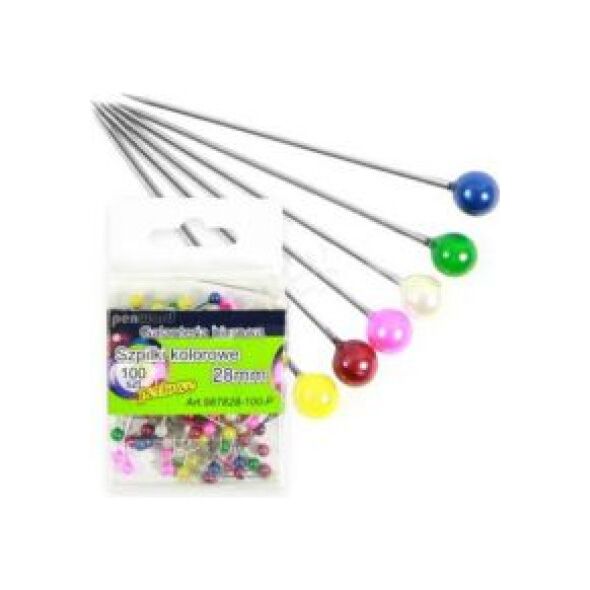 Penword Πινέζες 28 mm χρωματιστές περλέ