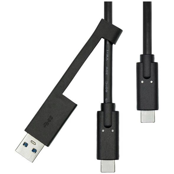 Καλώδιο USB ProXtend USB-A + USB-C - USB-C 1 m Μαύρο (USBCWA-001)