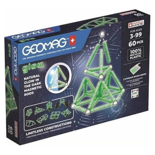 Geomag Μαγνητικά τουβλάκια Glow Recycled 60 κομμάτια