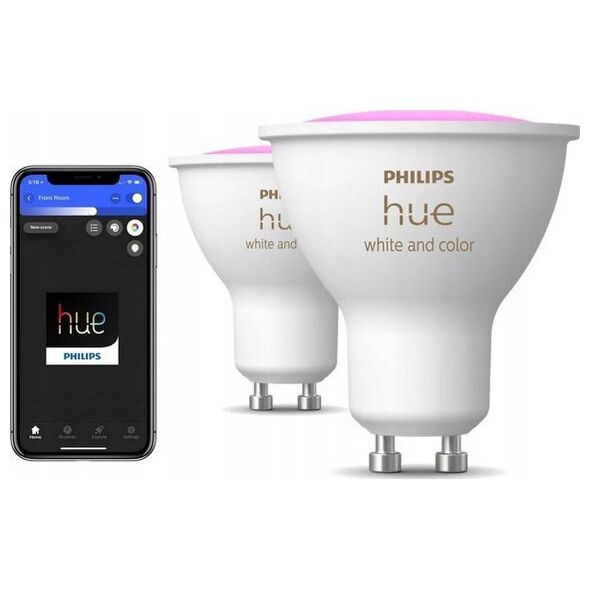 Signify Philips Hue White & Col. Amb. GU10 Διπλό Πακέτο 2x350lm*