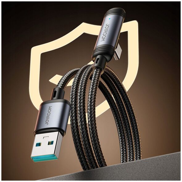 Καλώδιο JOYROOM S-A56 EnjoyX Series 90° USB-A - USB-C 3A 1,2m - μαύρο