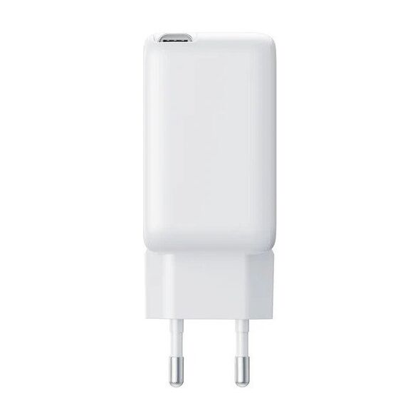 Φορτιστής τοίχου JOYROOM JR-TCL06 67W GaN με ενσωματωμένο αναδιπλούμενο καλώδιο USB-C - λευκό