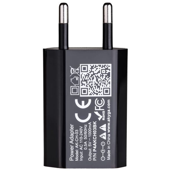 Φορτιστής Akyga AK-CH-03BK 1x USB-A 1 A (AK-CH-03BK)
