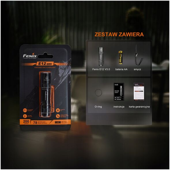 φακός Fenix E12 V3.0, 200 lm