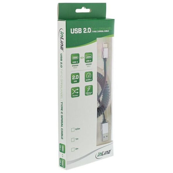 Καλώδιο USB InLine USB-A - USB-C 0.5 m Μαύρο (35876)