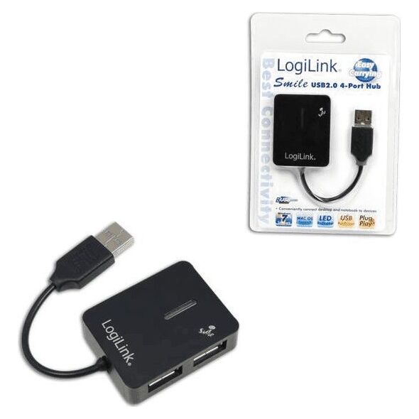 HUB USB LogiLink 4x USB-A 2.0 (UA0139)