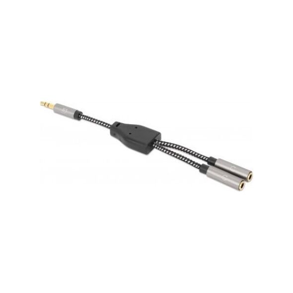 Manhattan MANHATTAN Καλώδιο διαχωριστή ακουστικών με προσαρμογέα ήχου Aux Y