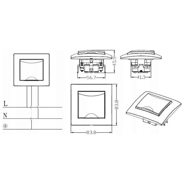 Πρίζα με καπάκι τύπου: schuko VCX LC 18 Λευκό