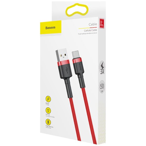 Καλώδιο USB Baseus USB-A - USB-C 0.5 m Κόκκινο (CATKLF-A09)