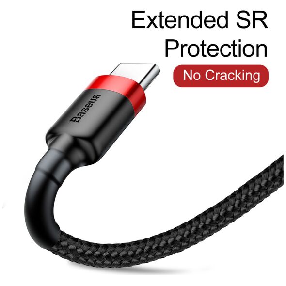 Καλώδιο USB Baseus USB-A - USB-C 0.5 m Μαύρο-κόκκινο (CATKLF-A91)