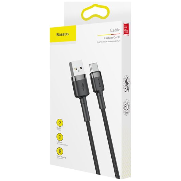 Καλώδιο USB Baseus USB-A - USB-C 0.5 m Μαύρο-γκρι (CATKLF-AG1)